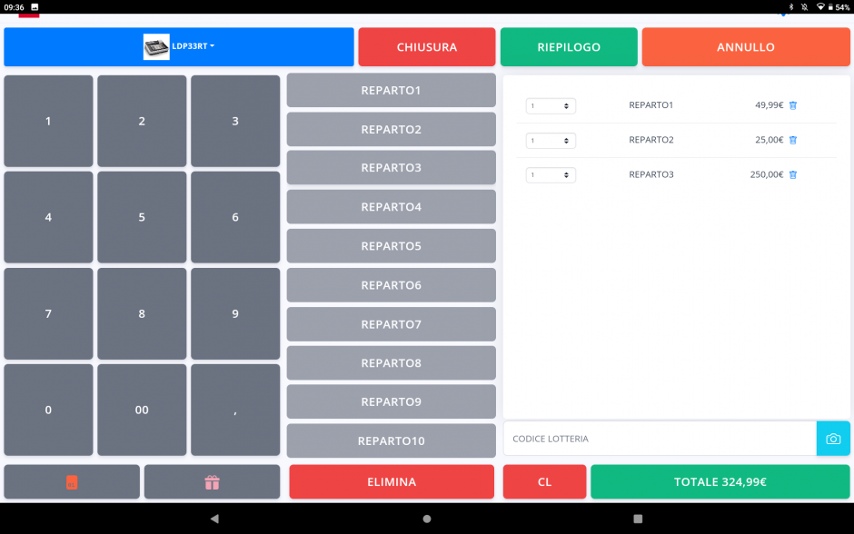 RCH Smart Keyboard Interfaccia base