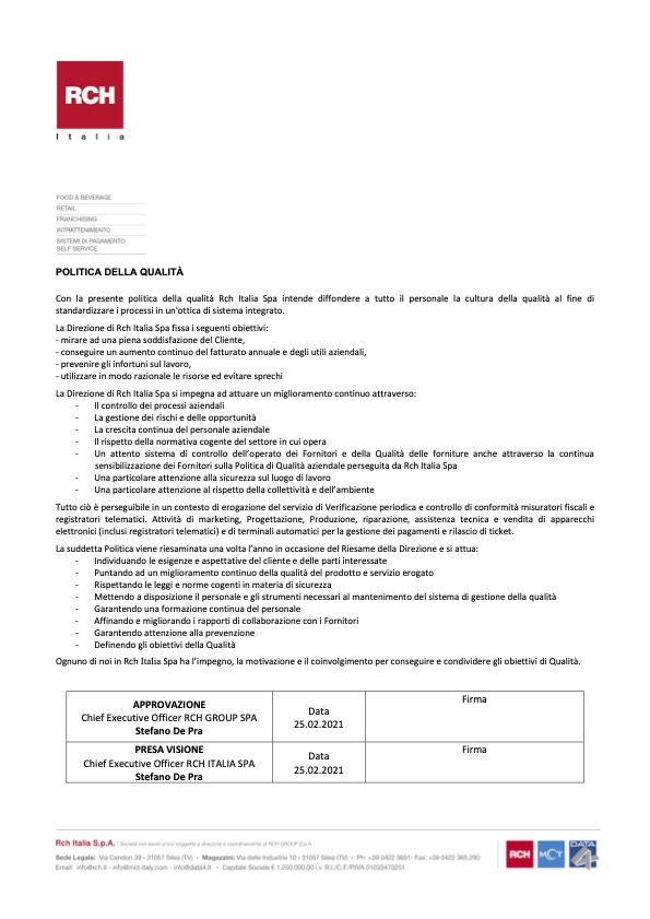 Politica della qualità